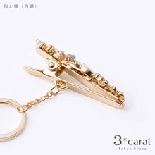 画像をギャラリービューアに読み込む, バッグキークリップ 桜と猫 全2色