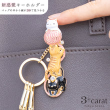 画像をギャラリービューアに読み込む, バッグキークリップ 元気な子猫3兄弟