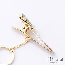 画像をギャラリービューアに読み込む, バッグキークリップ うさぎとクローバー