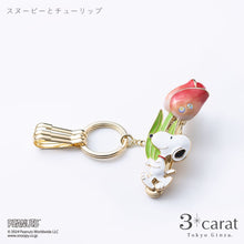 画像をギャラリービューアに読み込む, PEANUTS バッグキークリップ スヌーピーとチューリップ
