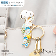 画像をギャラリービューアに読み込む, PEANUTS バッグキークリップ ネモフィラとスヌーピーたち
