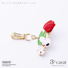 画像をギャラリービューアに読み込む, PEANUTS バッグキークリップ mini スヌーピーとチューリップ 全2色
