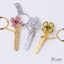 画像をギャラリービューアに読み込む, バッグキークリップ きらきらクローバー
